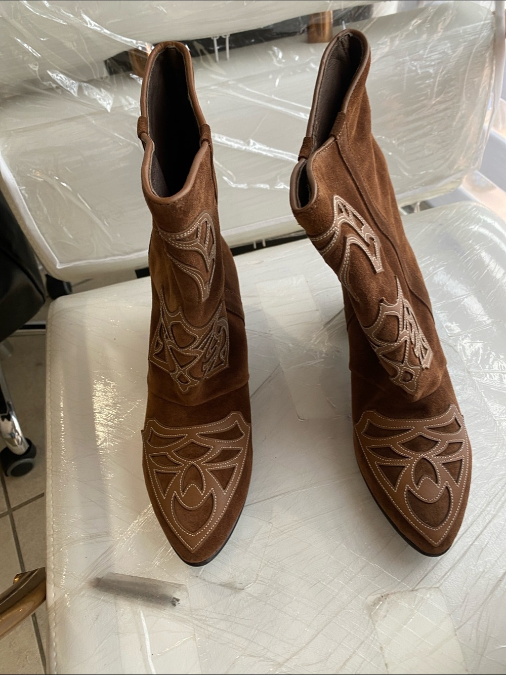 SUNDANCE Italian SUEDE Leather
BOOTS Hippie BOHO COWGIRL Brown